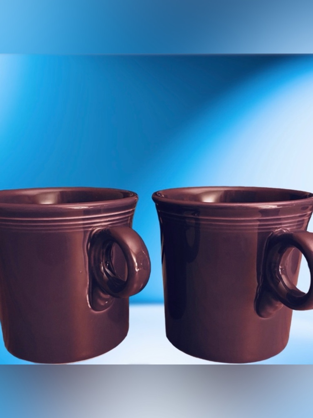 Fiestaware Fiesta 2 Claret Tom & Jerry Coffee Mugs No Signs of Use